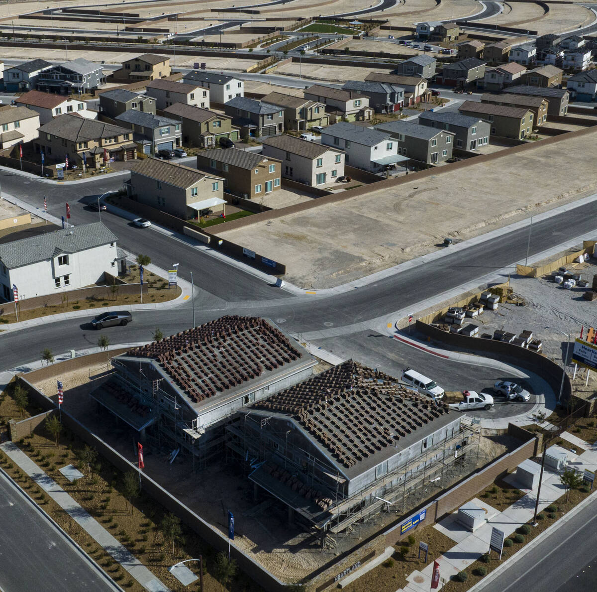 Homes under construction in The Villages at Tule Springs master-planned community in North Las ...