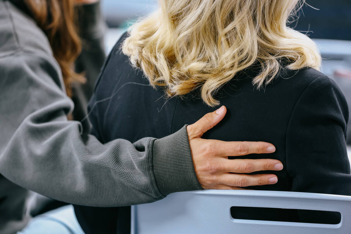 Michele Abbate and Judith Abbate, the sister and mother of fallen Nevada Highway Patrol Sgt. Mi ...
