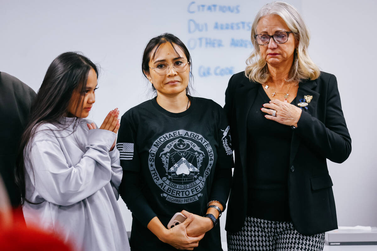 Arlene Felix, middle, stands beside her daughter Alyssa Belle Felix, left, and Judith Abbate, r ...