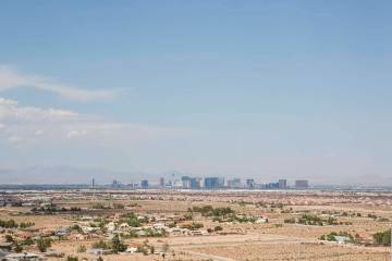 A view of the Las Vegas Strip from Exploration Peak Park in southwest Las Vegas. (Las Vegas Rev ...