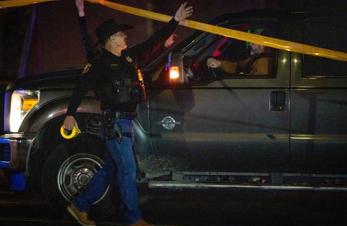 First responders at scene of a mass shooting Saturday, Nov. 29, 2025, in Stockton, Calif. (AP P ...