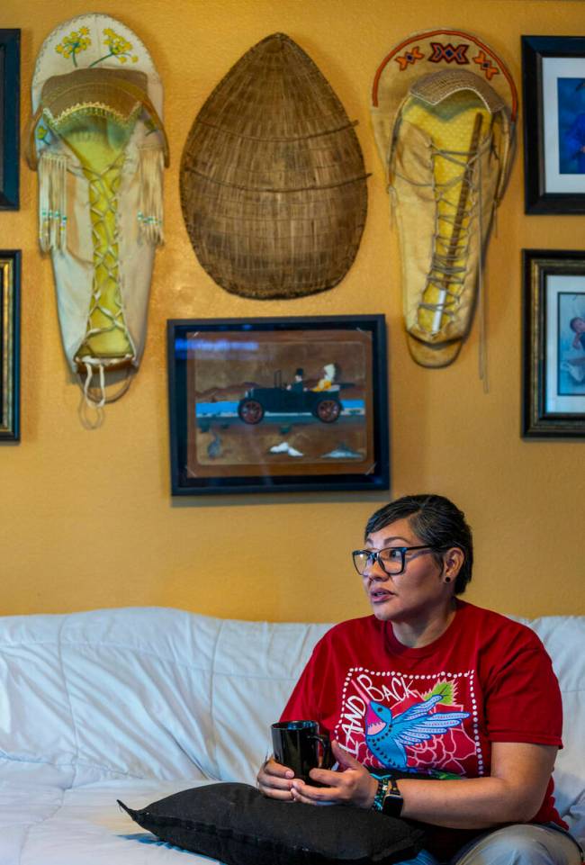 BC Zahn-Nahtzu of the Reno-Sparks Indian Colony relaxes with a cup of tea in her home on July 1 ...