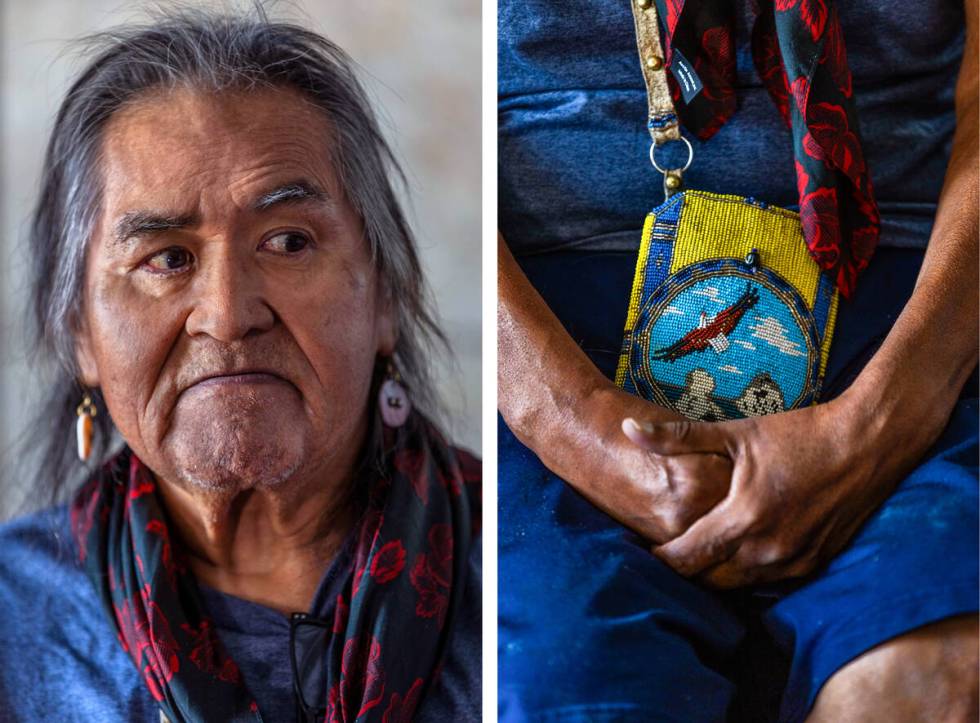 Tribal elder Dean Barlese, at his home on the Pyramid Lake Paiute Reservation on July 10, 2025. ...