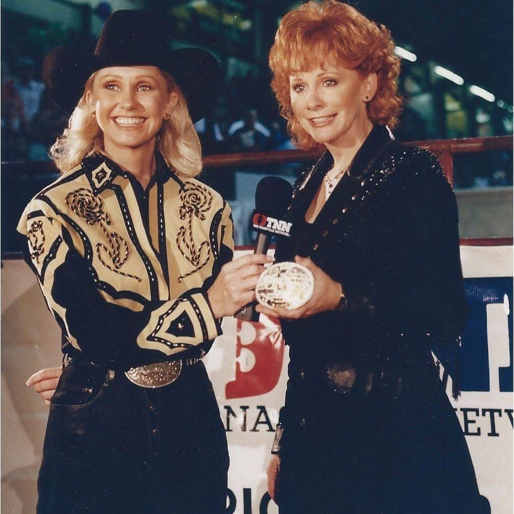 Pam Minick, left, interviews Reba McEntire in 1997. In 2024, the country singer became the seco ...