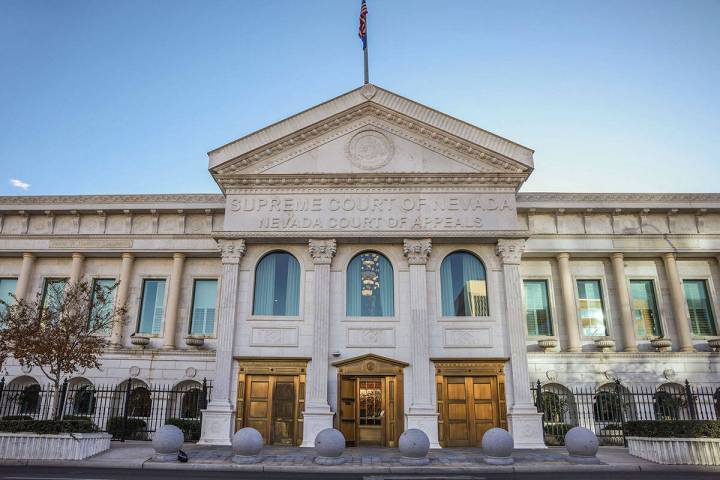 The exterior of the Nevada Supreme Court is seen Wednesday, Dec. 3, 2025 in Las Vegas. (Benjami ...