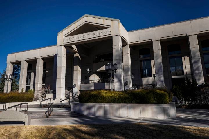 The Nevada Supreme Court at the state Capitol complex on Jan. 17, 2021, in Carson City. (Benjam ...