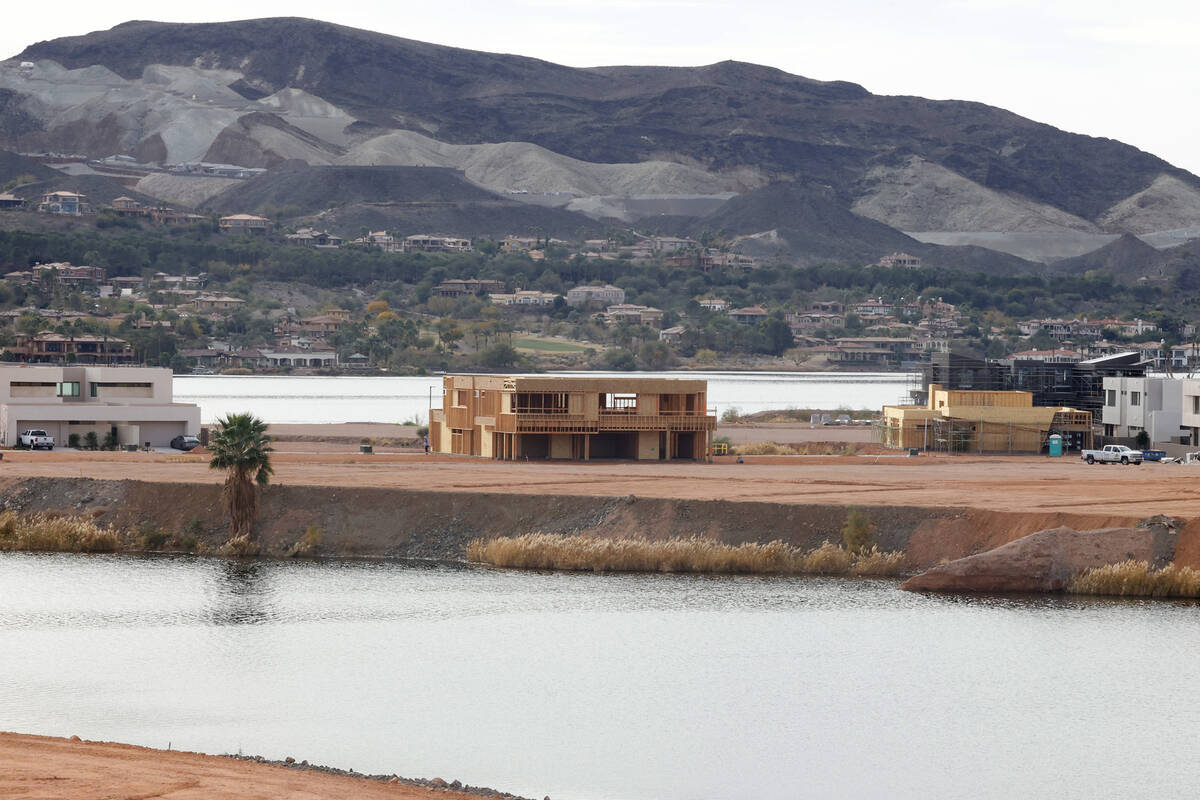 Graded dirt lots, ready for new house and new home construction, are seen at the Lake Las Vegas ...