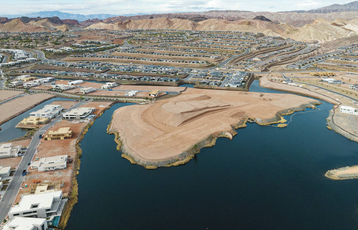 Graded dirt lots, ready for new house and new home construction, are seen at the Lake Las Vegas ...