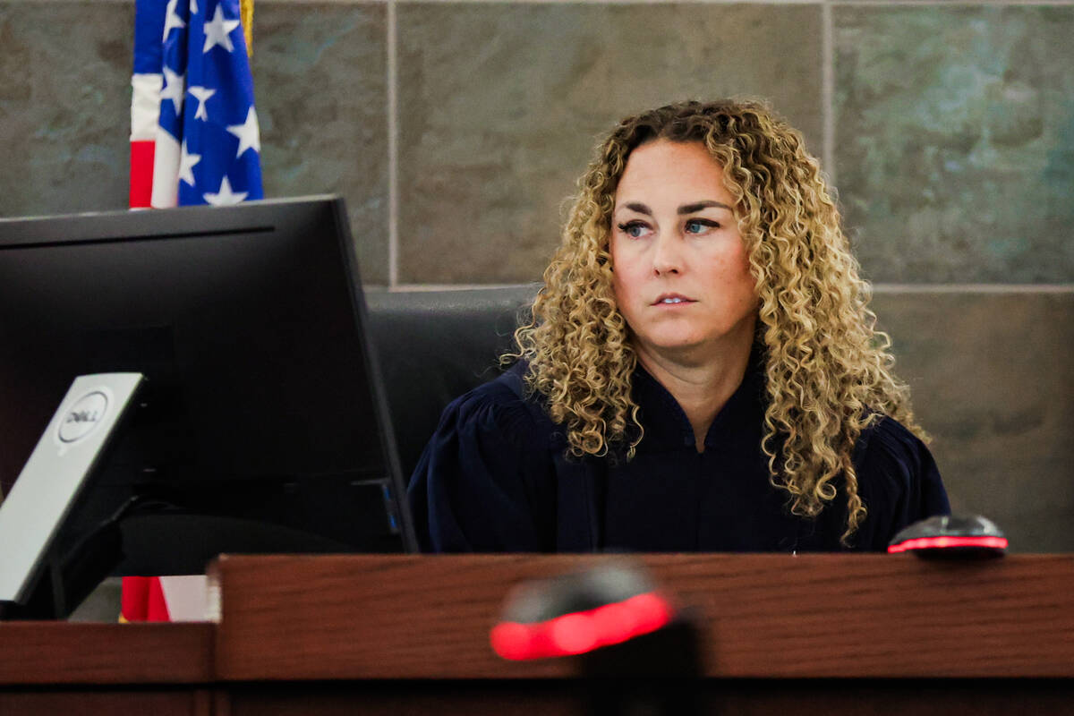 District Judge Carli Kierny presides over a case at the Regional Justice Center on Aug. 11, 202 ...