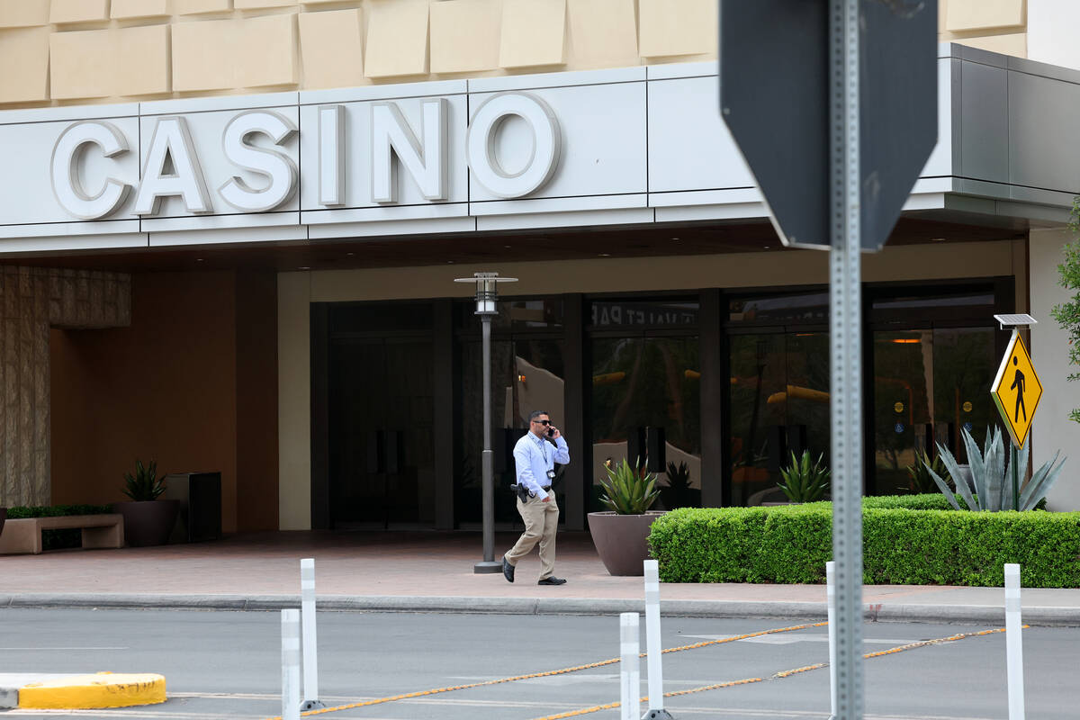 North Las Vegas Police investigate a fatal shooting at Aliante Casino Thursday, March 27, 2025. ...