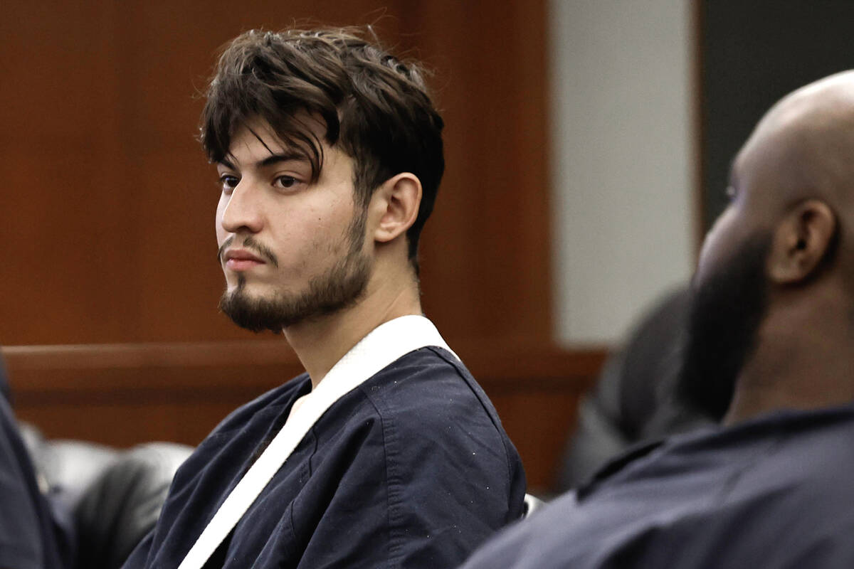 Jose Gutierrez, left, appears during a hearing to try and overrule his no-bail hold at the Regi ...