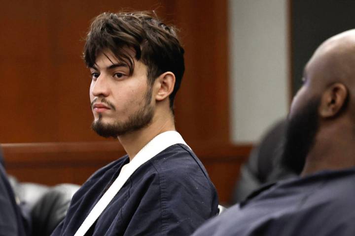 Jose Gutierrez, left, appears during a hearing to try and overrule his no-bail hold at the Regi ...