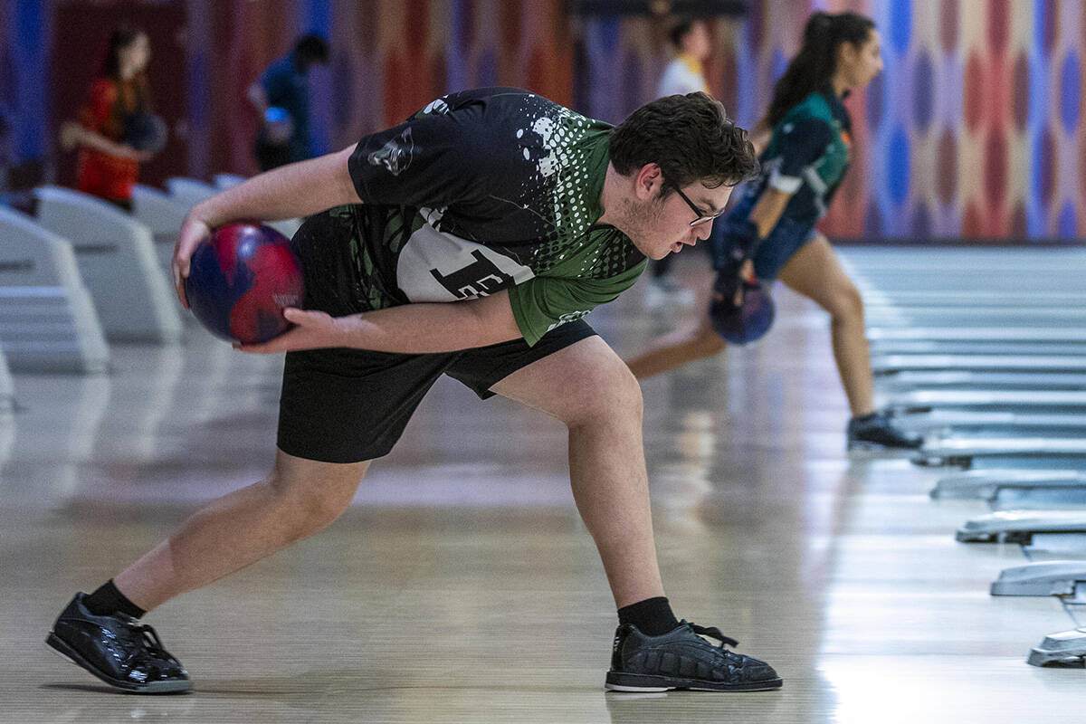 Palo Verde bowler Logan Hollander releases a throw as they take on Liberty for their 5A high sc ...
