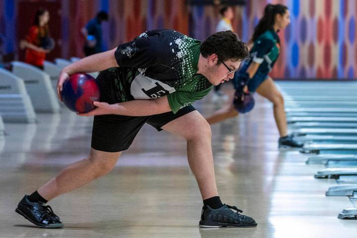 Palo Verde bowler Logan Hollander releases a throw as they take on Liberty for their 5A high sc ...