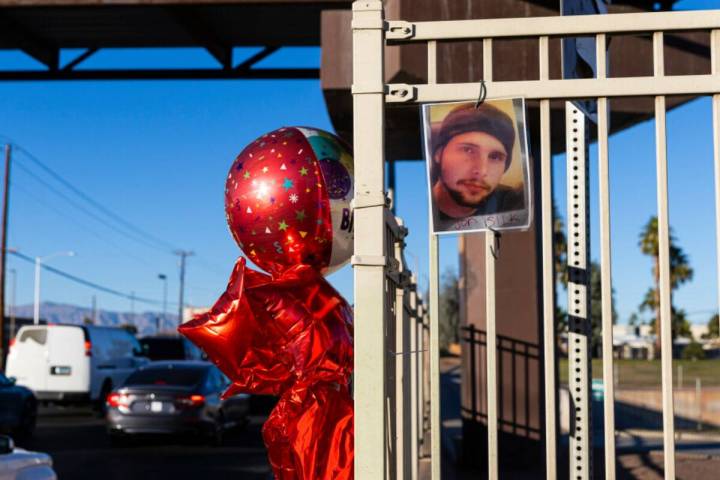 A memorial for Jon Silk, a pedestrian who was struck and killed by a truck last month, is seen ...