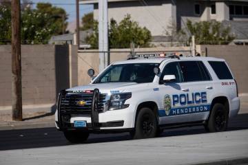 Henderson Police Department vehicle. (Erik Verduzco / Las Vegas Review-Journal) @Erik_Verduzco