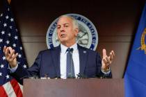 Nevada Gov. Joe Lombardo addresses the media during a press conference on the state’s ongoing ...
