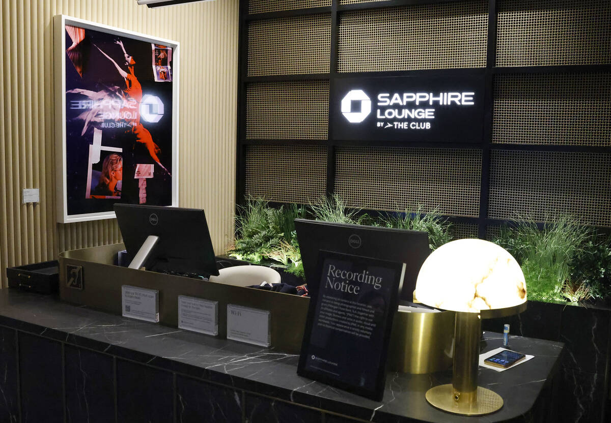The newly opened Chase Sapphire-branded airport lounge is seen at Harry Reid International Airp ...
