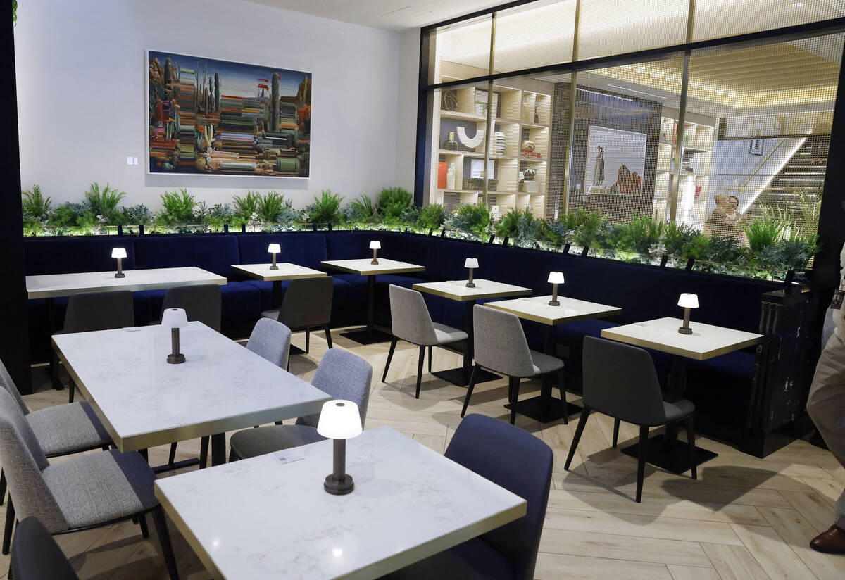 The newly opened Chase Sapphire-branded airport lounge is seen at Harry Reid International Airp ...