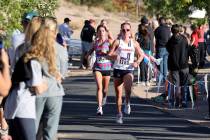 Coronado’s Brooke-Lynne Miller (1188) leads Sky Point’s Aislin McMahon (1620) dur ...