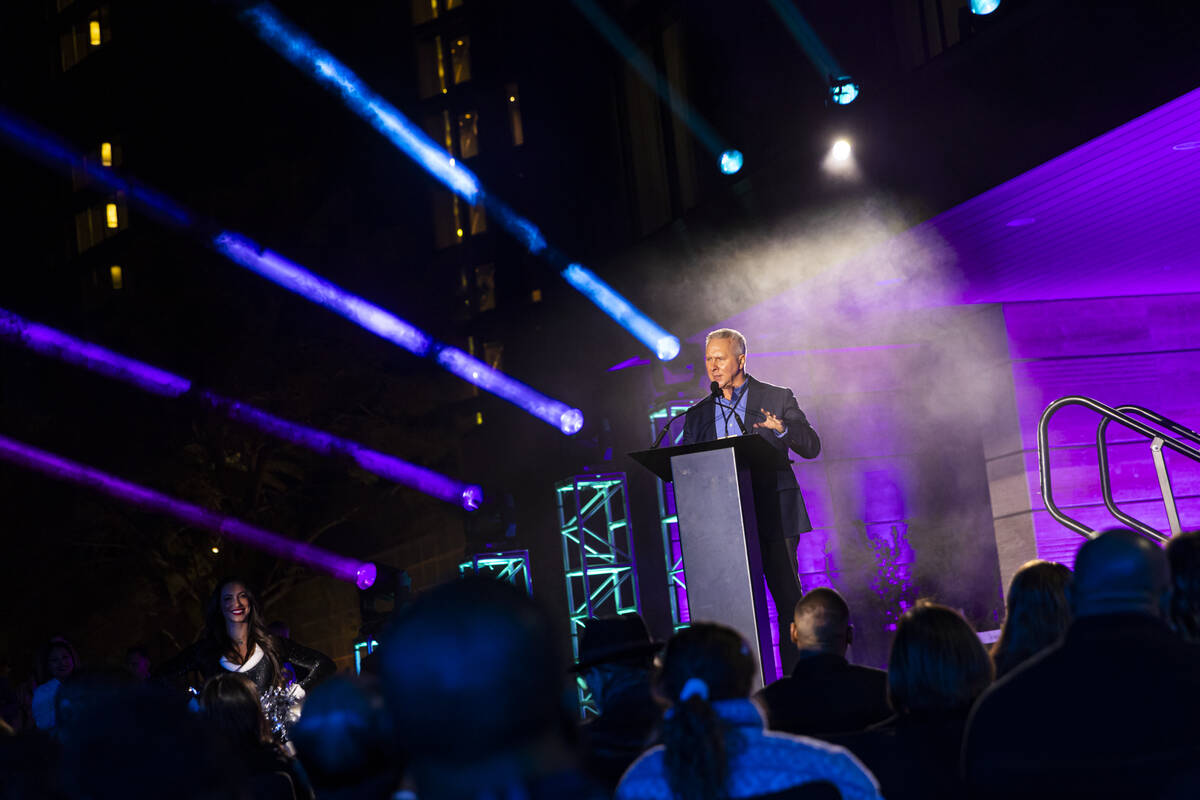 Todd George, executive vice president of operations at Penn Entertainment, speaks during the gr ...