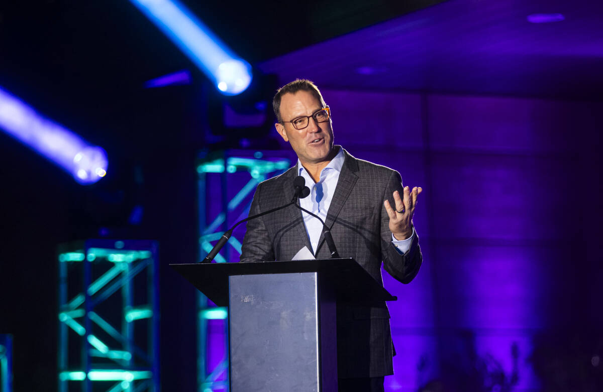 Jay Snowden, CEO and President of Penn Entertainment, speaks during the grand opening celebrati ...
