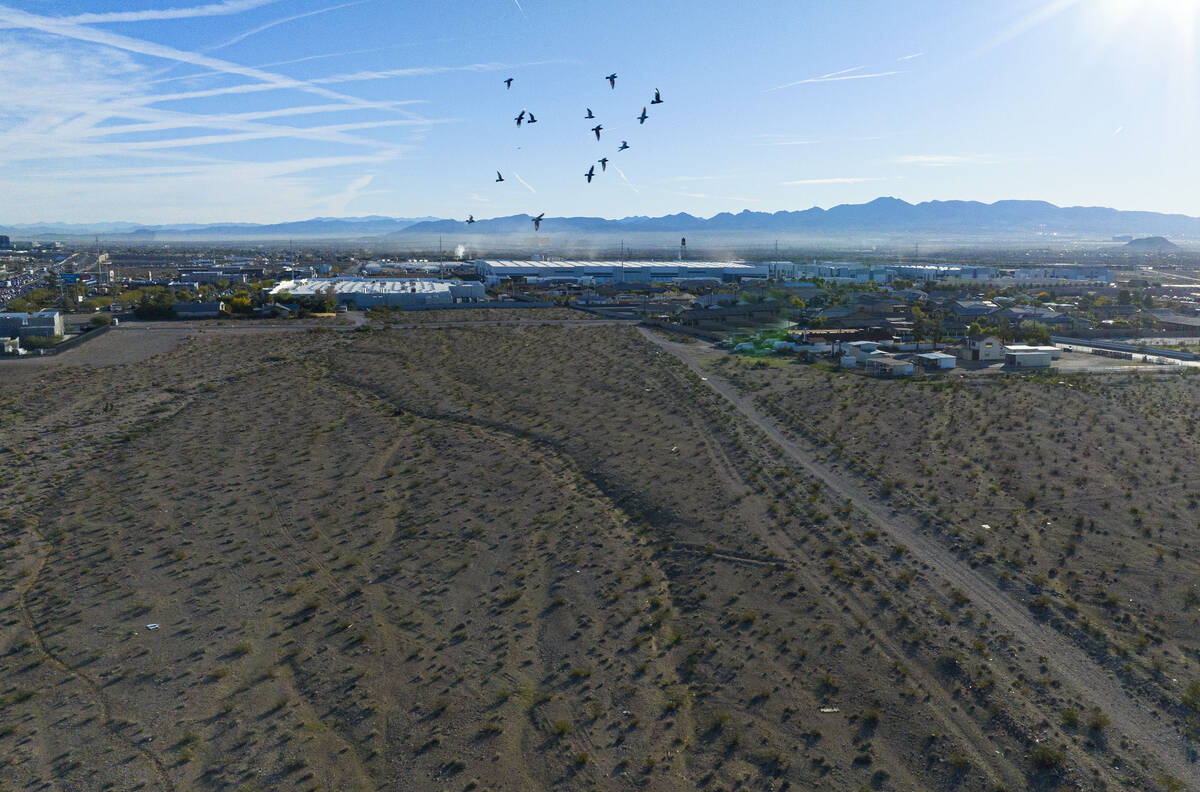 A housing project site near the southeast corner of Blue Diamond and Tenaya in a rural area of ...