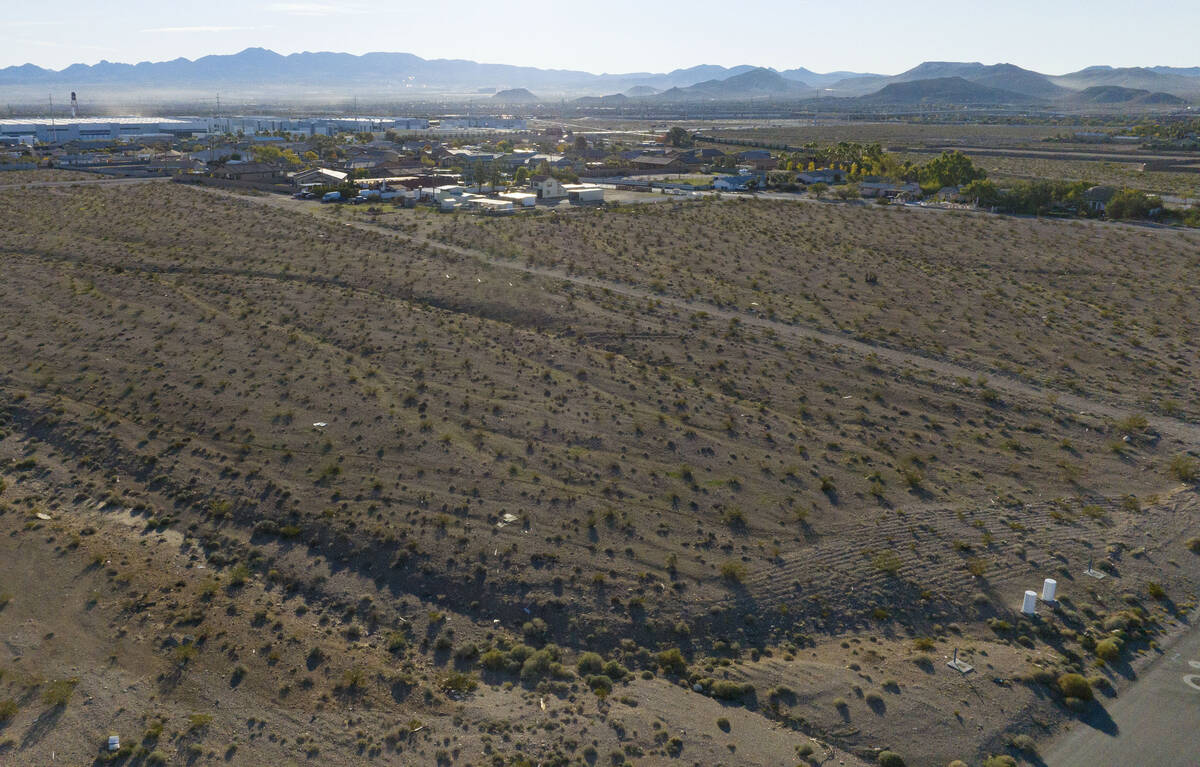 A housing project site near the southeast corner of Blue Diamond and Tenaya in a rural area of ...