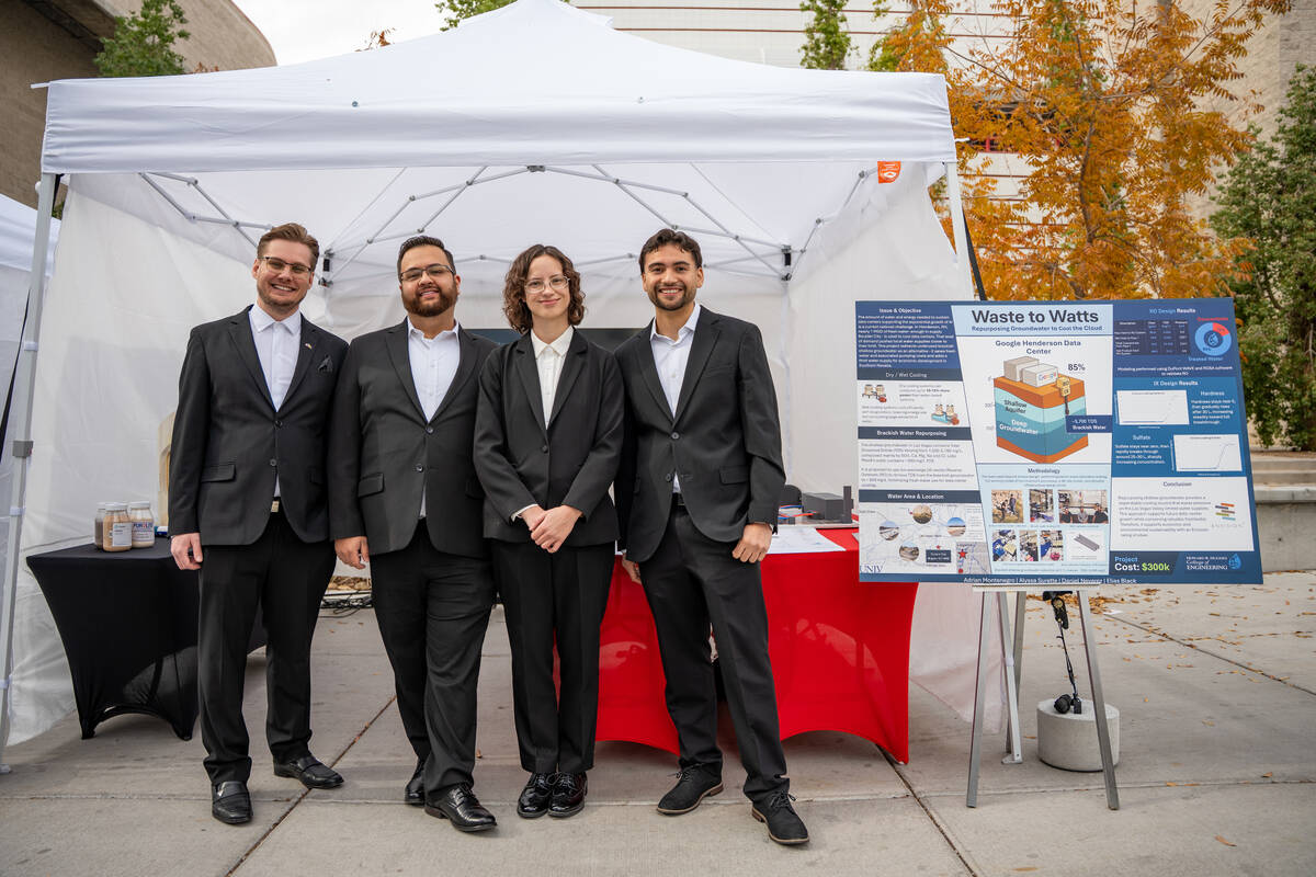 (From left) Elias Black, Daniel Nevarez, Alyssa Surette and Adrian Montenegro stand in front of ...