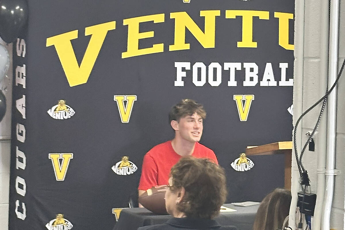 Ventura (California) High School quarterback Derek Garcia is shown at national signing day on W ...