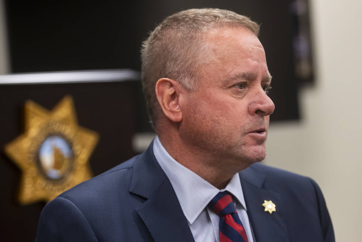 Sheriff Kevin McMahill speaks during an interview with the Review-Journal at Metropolitan Polic ...