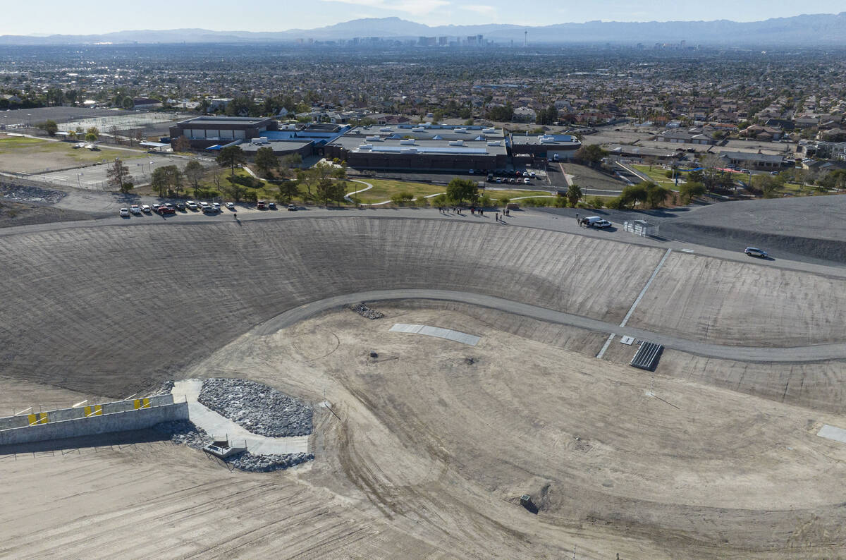 The Jim McGaughey Detention Basin, a new retention basin built to mitigate flooding issues in e ...