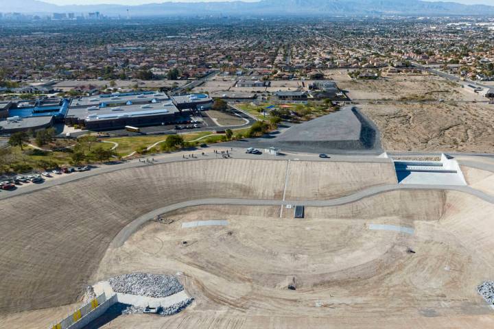The Jim McGaughey Detention Basin, a new retention basin built to mitigate flooding issues in e ...