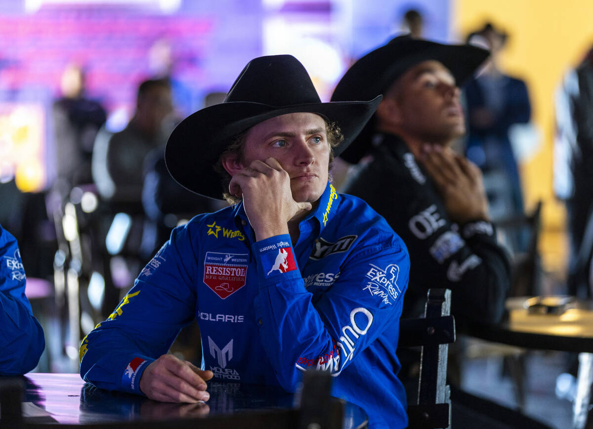 Saddle bronc champ Ryder Wright listens in during "2025: 40 Years in Vegas: A Gathering of ...