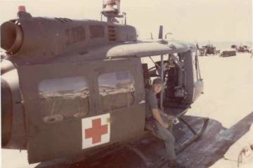 Major General Patrick Brady, shown in Vietnam during one of his two tours of duty piloting heli ...