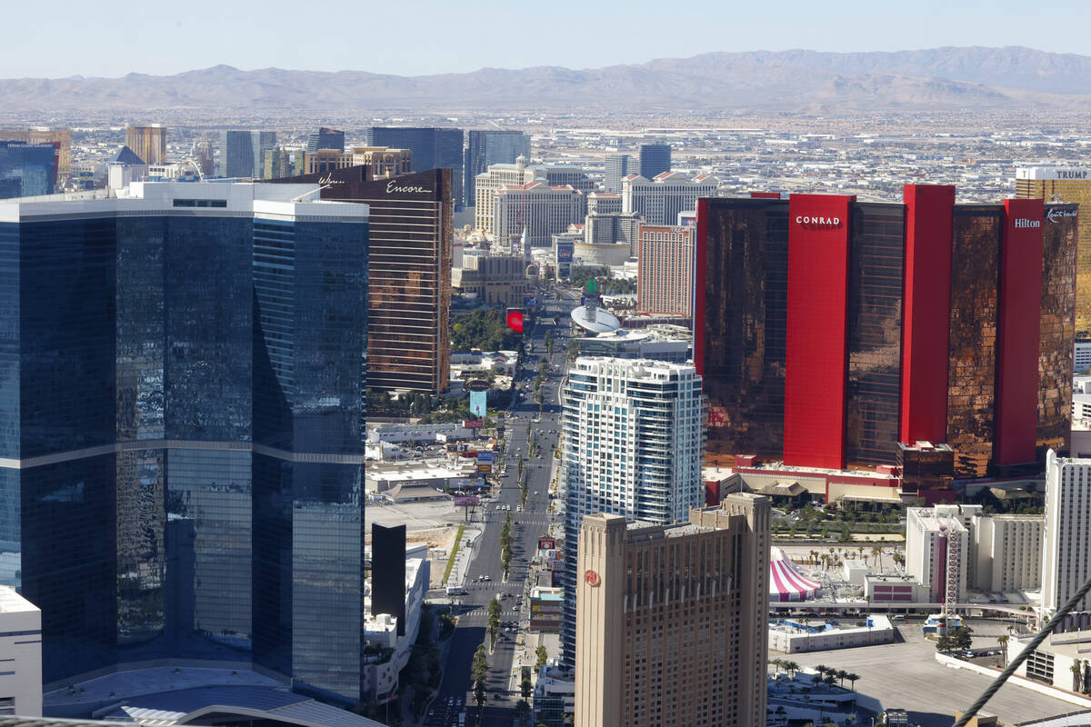 The Las Vegas Vegas Strip, which is actually located within Paradise, an unincorporated townshi ...