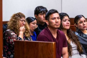 Family members of 11-year-old Brandon Dominguez-Chavarria become emotional as his mother Rubi C ...