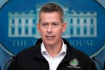 Transportation Secretary Sean Duffy speaks in the James Brady Press Briefing Room at the White ...