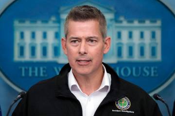 Transportation Secretary Sean Duffy speaks in the James Brady Press Briefing Room at the White ...