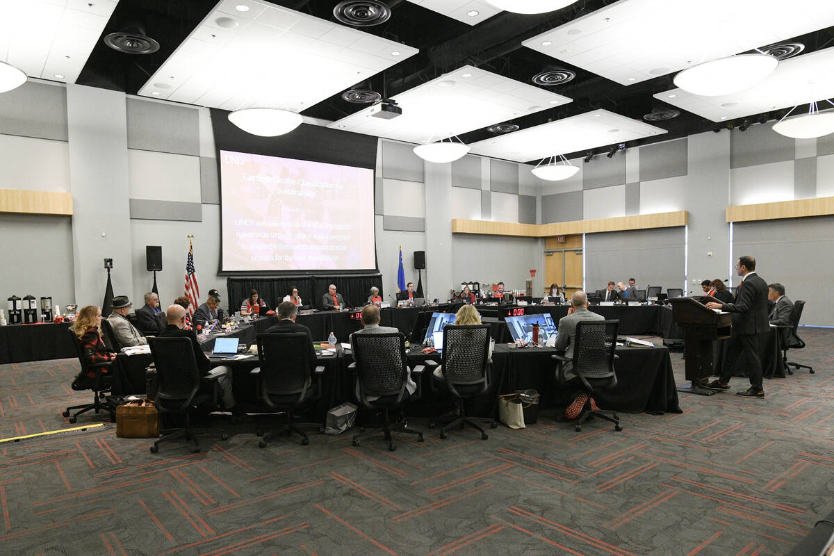 The Nevada Board of Regents meet on Friday, December 5, 2025, on the UNLV campus in Las Vegas. ...