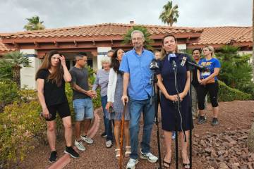 Jacqueline Flores, right, and Louis Koorndyk, left, founders of the Greater Las Vegas Short-Ter ...