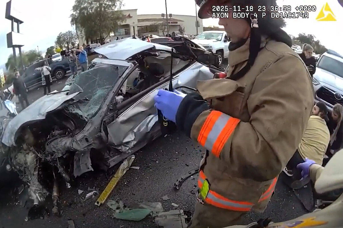 A screengrab from body camera footage released by the Metropolitan Police Department shows the ...