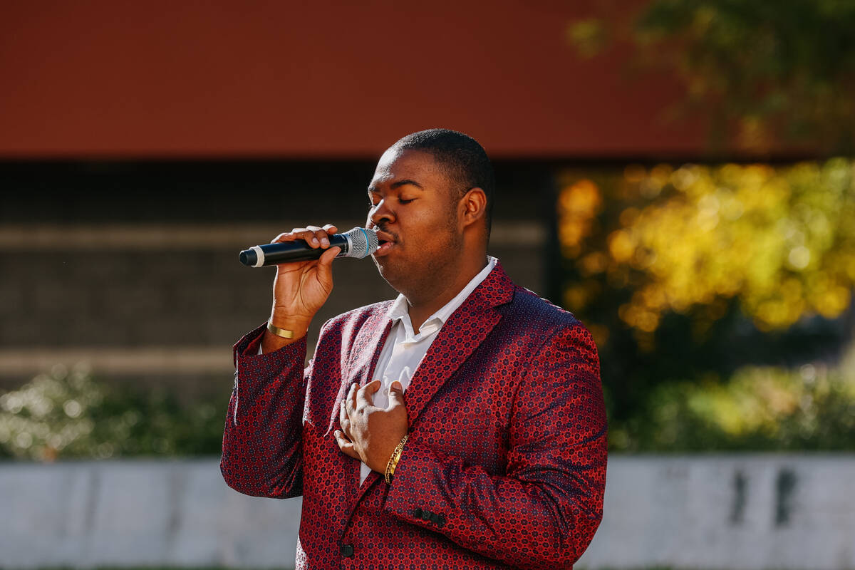 Christian Shelton, an MM candidate in voice at the School of Music, performs “You Raise Me Up ...