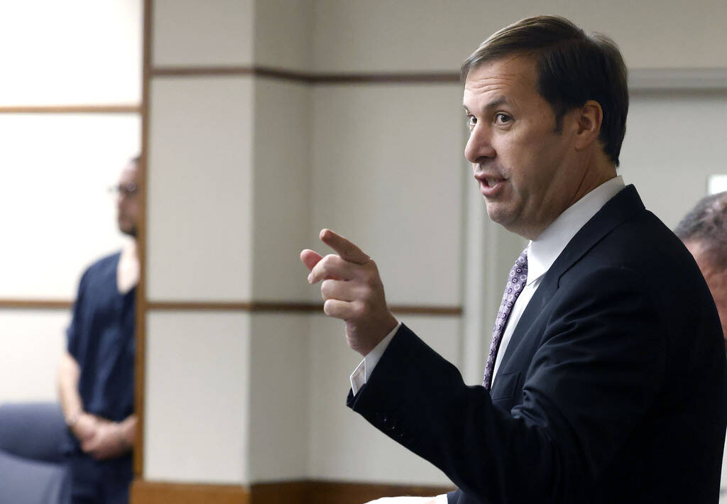 Attorney David Brown, representing Anthony Coffield, 35, a Green Valley High School theater tea ...