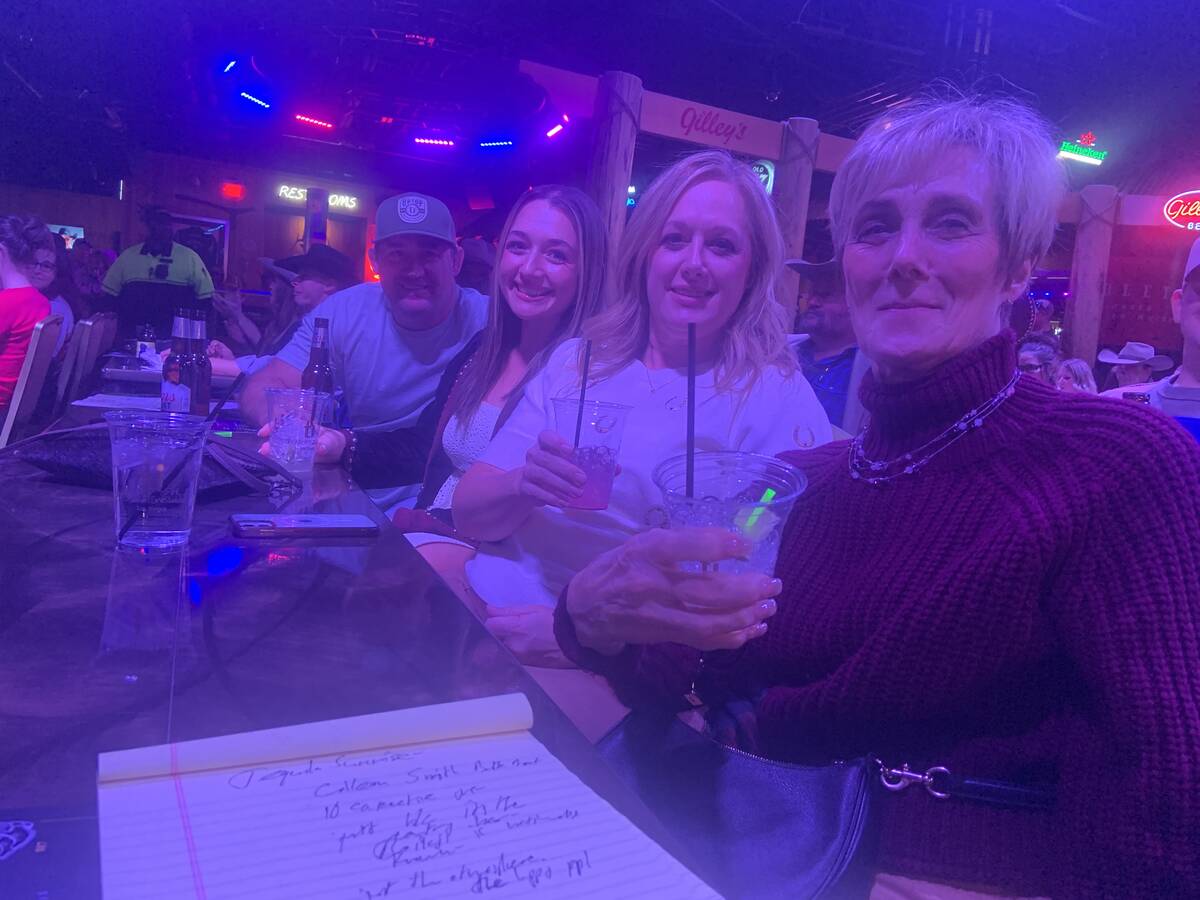 From back to front, Kyle Smith, Brityn Eichinger, Kristin Garrett and Colleen Smith settle in f ...