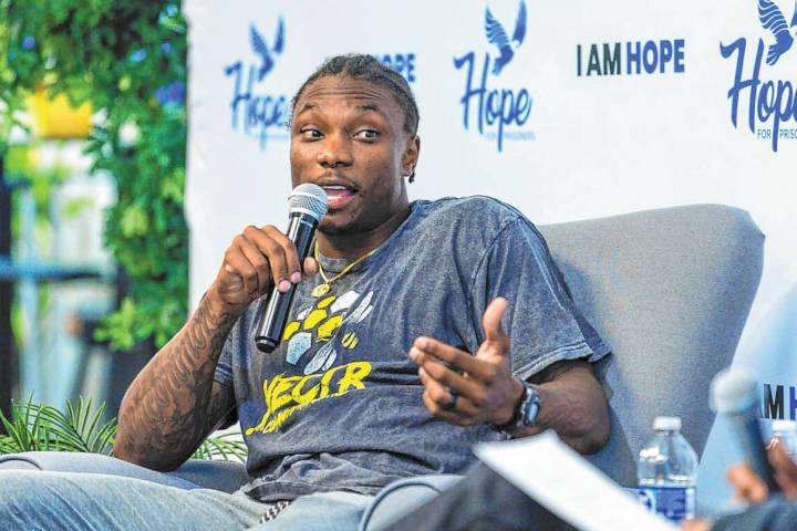 Former Raiders wide receiver Henry Ruggs speaks with HOPE for Prisoners CEO Hope Jon Ponder abo ...