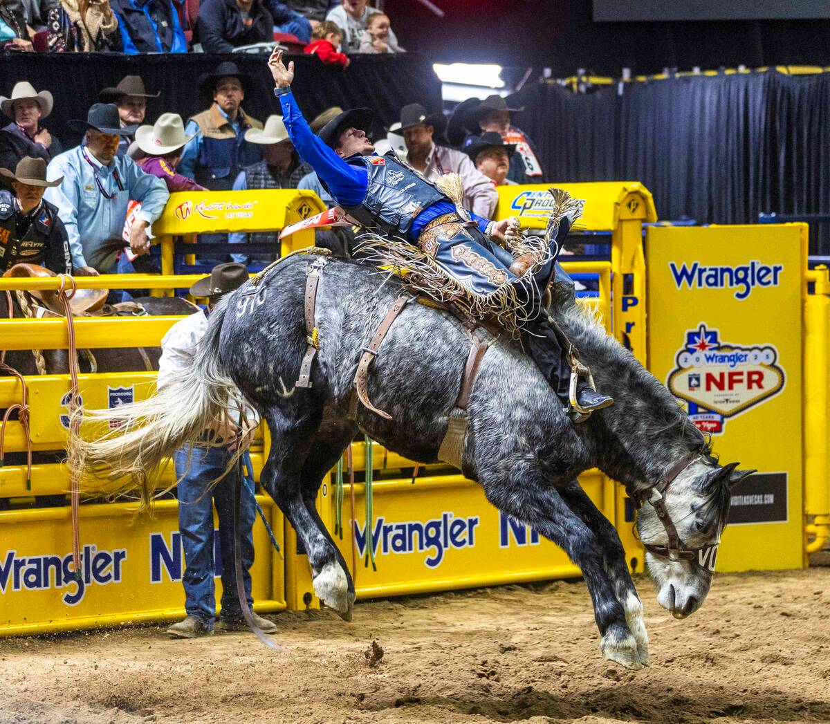 Bull Rider Rocker Steiner Rocker Steiner battles for PRCA bareback riding title at NFR 2025 ...