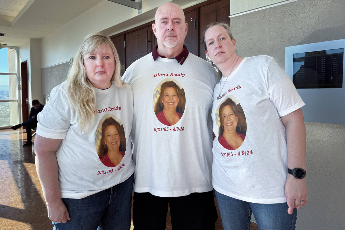 From left, Ginger Jacks, Rusty Ready, and Charlene Rosas pose for a photo at the Regional Justi ...