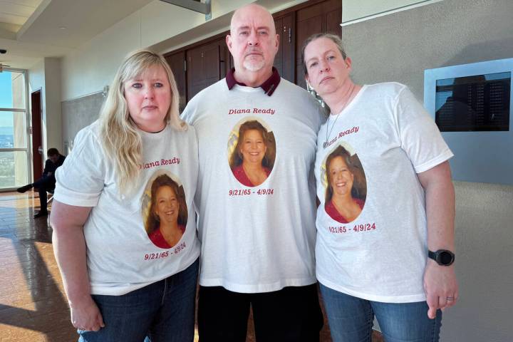 From left, Ginger Jacks, Rusty Ready, and Charlene Rosas pose for a photo at the Regional Justi ...
