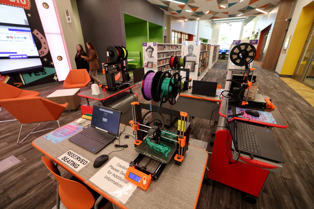 Examples of 3D printing are shown at the new West Las Vegas Library at 1861 Martin Luther King ...